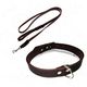 Heim Set: Leren lijn doorgestoken + halsband, Heim Set: Leren lijn doorgestoken + halsband,