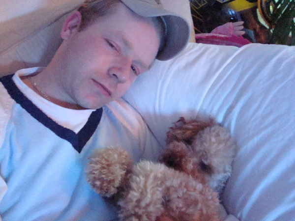 in slaap gevallen met baasje