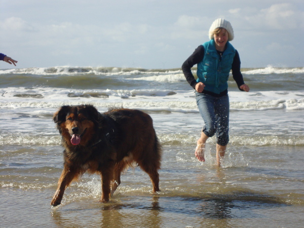 Lekker rennen in de golven