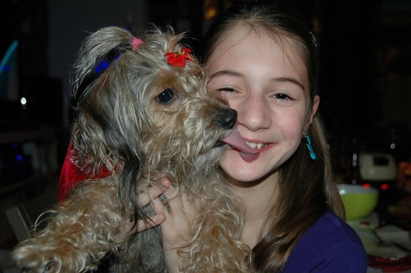 Ik krijg een kusje van Lady!