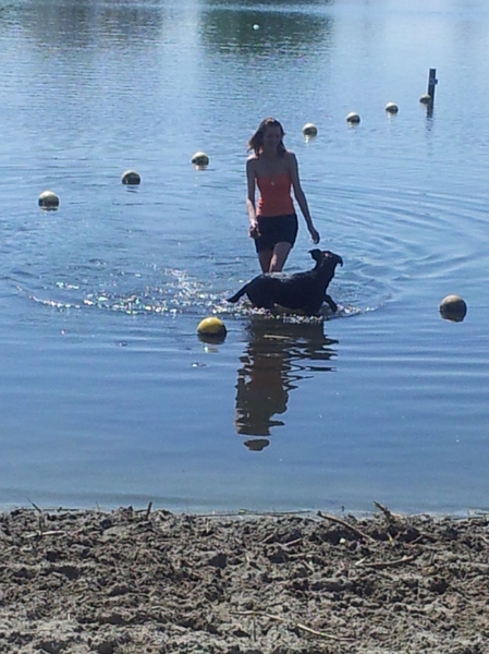 Mac en ik in het water..