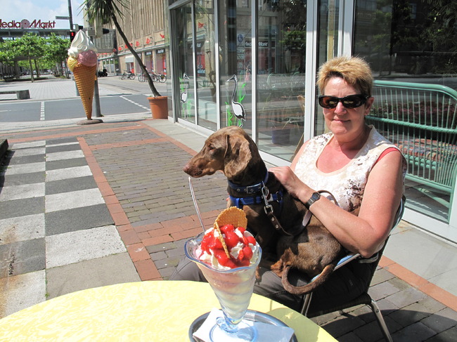 Dit is ook leuk mensen. Zo kan ik, Gijs, even genieten van de zon bij mijn vrouwtje op schoot.
Maaaaar ..... er moet niemand te dicht bij komen.