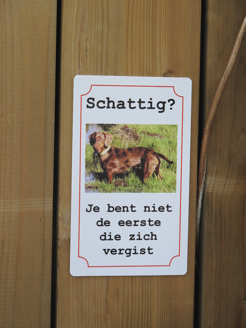 Gijs zijn nieuwe waarschuwings bordje