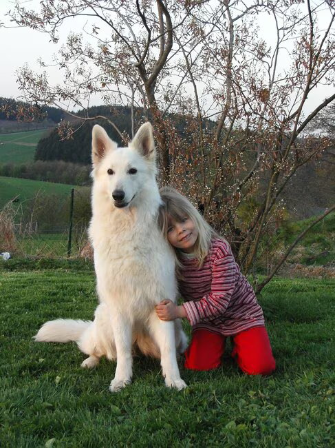 My daughter and one of my dogs Hope