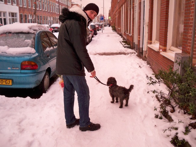 Senna en Rene in de sneeuw