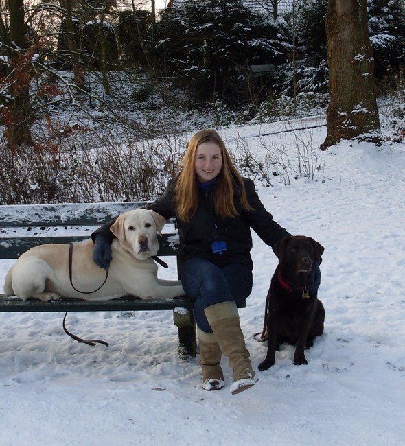 Coco, ik en Coco's hondenvriend Lars