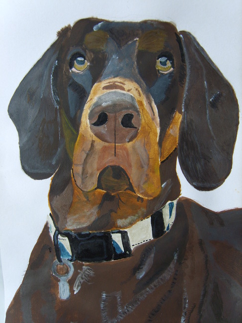 Hond van Judith Brownie (acrylverf)